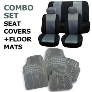 FH FB060112 + R11305 Combo Set Gray Airbag Compatible Seat Covers and 