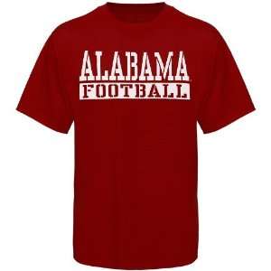  NCAA Alabama Crimson Tide Crimson Stencil Football T shirt 