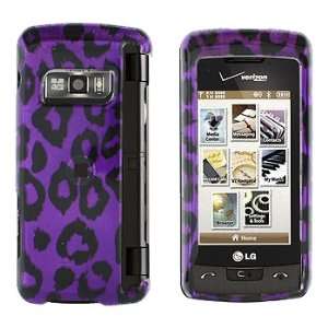  Purple with Black Leopard Pattern Snap on Hard Skin Cover 