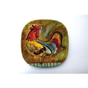  4 Assorted Fresco Roosters Square Salad Plates Kitchen 