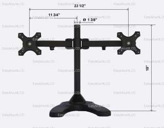 Dual/Two LCD Monitor Stand Free Standing   Up to 24  