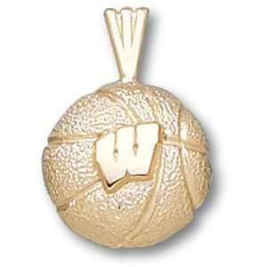 University of Wisconsin W Basketball Pendant (Gold Plated)  