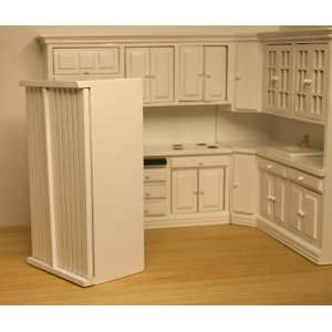  Modern White Kitchen Refrigerator Dollhouse Miniature 