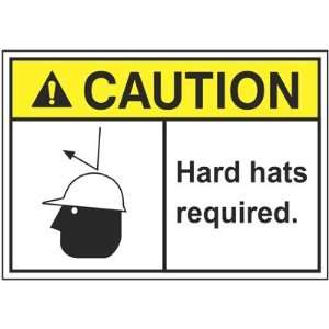    Hard Hats Required Adhesive Backed Sign