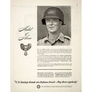  1951 Ad US Savings Defense Bonds Major General William F 