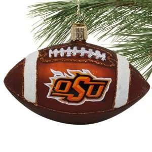  Oklahoma State Cowboys Glass Football Ornament Sports 