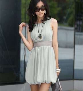 Womens Stylish Chiffon Tunic Sleeveless Short Mini Dresses  