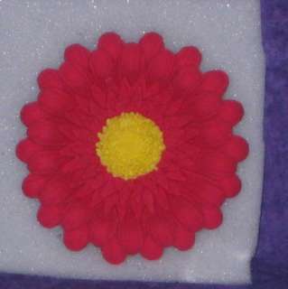 GERBER DAISY,RED, 3 INCH, GUM PASTE, EDIBLE FLOWERS.  