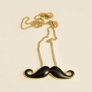 Vintage Alloy Moustache Handlebar Cosplay Mustache Long Necklace 