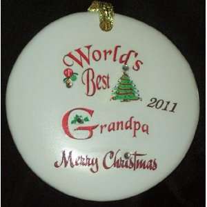    Worlds Best Grandpa Ceramic Christmas Ornament