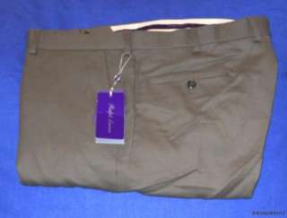   695 Ralph Lauren Purple Label Wool Olive Flannel Dress Pants 42  