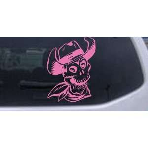 Pink 30in X 22.5in    Western Cowboy Skull Skulls Car Window Wall 