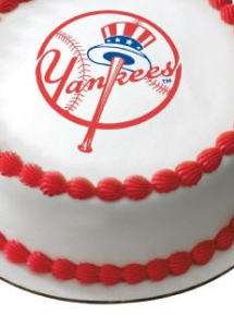 EDIBLE NEW YORK NY YANKEES BIRTHDAY CAKE TOPPER IMAGE N  