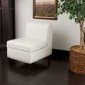 Felice Armless White Bonded Leather Club Chair