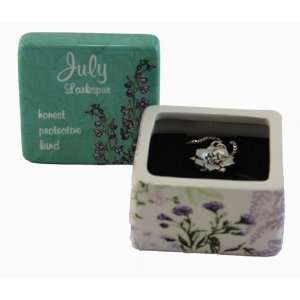  Flower Of The Month Keepsake Box & Necklace   July Jewelry Box 