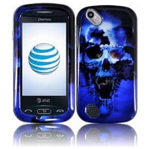  Blue Skull Hard Case Cover for Pantech Laser P9050 Cell 