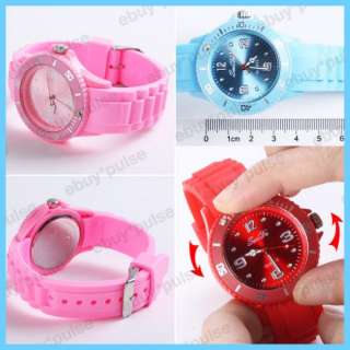 NEW Candy Women Size Silicon Band Unisex Sport Quartz Wrist Watch Gift 