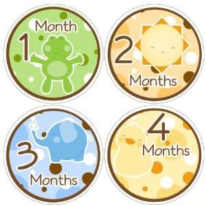  Jungle Animals Baby Month Stickers for Bodysuit #55 Baby
