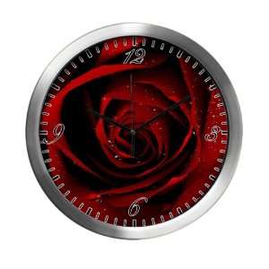  Modern Wall Clock Red Rose 