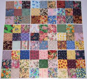 ROSES FLORAL FLOWERS ASSORT. 9 Patch Quilt Block Fabric  