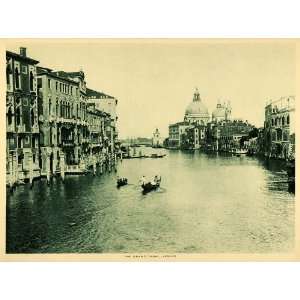  1913 Intaglio Print Venice Grand Canal Grande Italy 