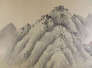   Original Landscape Painting Silk Japan Japanese Art Signed Stamped