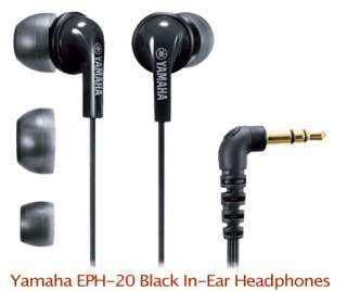 NEW Yamaha EPH 20 In Ear earbuds Headphones Black w/3 Pairs Different 
