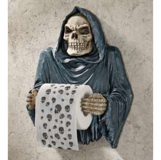 Grim Reaper Sculptural Bath Tissue Tyrant Gothic Spiritual Skull 