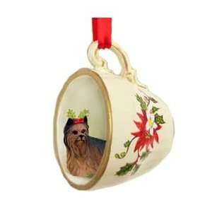  Yorkie Yorkshire Terrier Dog in Tea Cup Holiday Christmas 
