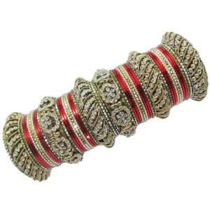   Bangles Red Golden Ethnic Bracelet India Women Jewelry India Jewelry