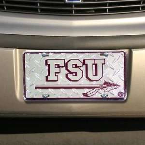  Florida State Seminoles (FSU) Diamond Metal License Plate 
