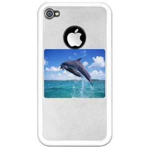  iPhone 4 or 4S Clear Case White Dolphins Singing 