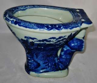 Victoria Ware Ironstone Flow Blue Toilet Shaped Pot, Commode, 6 3/4 
