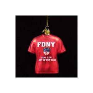   Pack of 6 Noble Gems FDNY T Shirt Christmas Ornaments