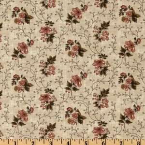   Simpler Tymes Floral Ecru Fabric By The Yard Arts, Crafts & Sewing