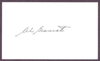 1939 Al Brancato Athletics Signed Index Card JC LOA  