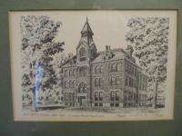 Preble County EATON Ohio OLD NORTH SCHOOL Framed Signed Print ROSIE 