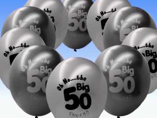 20 Black Silver 50th Birthday 11 Pearlised Balloons  