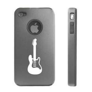  iPhone 4 4S 4G Silver D1939 Aluminum & Silicone Case Cover Guitar 