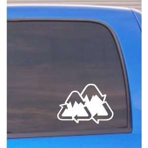  Recycle Mountain vinyl lettering decal sticker WHITE 