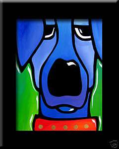 FIDOSTUDIO Original ART Abstract MODERN BLUE DOG print  