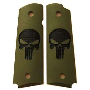  High Impact Polymer 1911 Grips in Black on OD Green