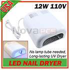   NAIL DRYER 12W LED Nail Gel Polish Cure Lamp UV Dryer Timer 110V White
