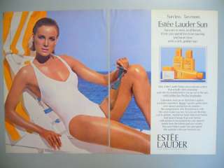 Estee Lauder Suncare So New Sunless Tan More 80s Mag Ad  