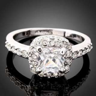 Swarovski clear Crystal white gold GP Engagement Ring  