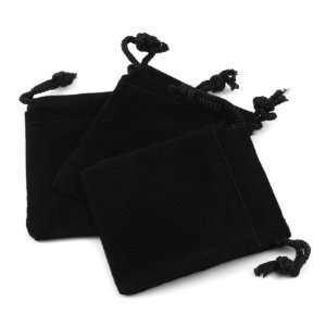  Black Velour Small Gift Pouch Set of 3   2 Inches   Final 