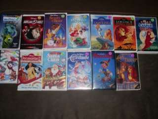 Lot 13 VHS Disney Classic Movies Lion King Little Mermaid Beaty Beast 
