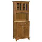 Home Styles Buffet Hutch with Natural Wood Top in Cottage Oak Finish
