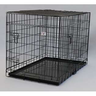 54 3 Doors Black Folding Dog Cat Crate Cage Kennel w/DIVIDER  BestPet 