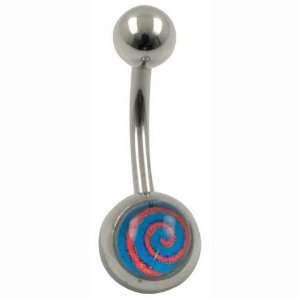   14 Gauge 7/16 Hipnotic Swirl Surgical Steel Curved Barbell Jewelry